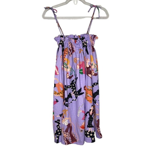 ZARA Dress Women Small Purple Women in ART Collar Miranda Makaroff Stretch Top - Picture 1 of 5